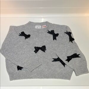 Zara Gray Sweater with Black Bows